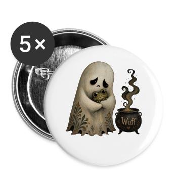 Motif de t-shirt vintage d’Halloween fantôme mignon - Lot de 5 grands badges (56 mm) - blanc - Devant