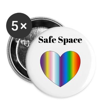 Regenbogengradient Herz-Inklusiver Stolz - Buttons groß 56 mm (5er Pack) - Weiß - Vorne