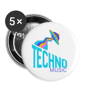UFO Neon Techno Beam - Buttons large 2.2''/56 mm (5-pack) - white - Front