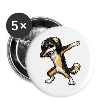 Dabbing Saluki in comic style - Buttons large 2.2''/56 mm (5-pack) - white - Front