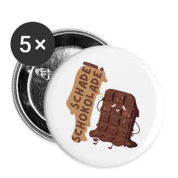 What a pity chocolate! - Buttons large 2.2''/56 mm (5-pack) - white - Front