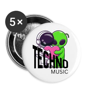 Cosmic Friends Heart Hug - Buttons large 2.2''/56 mm (5-pack) - white - Front