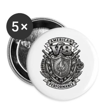 V8 - Buttons large 2.2''/56 mm (5-pack) - white - Front