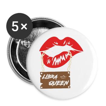 Sternzeichen Waage - Buttons groß 56 mm (5er Pack) - Weiß - Vorne