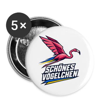 Schönes Vögelchen (Geometrische Version) - Buttons groß 56 mm (5er Pack) - Weiß - Vorne
