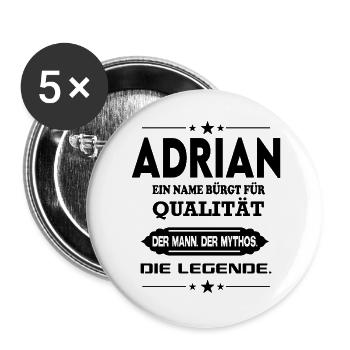 Adrian Die Legende Name Mann Mythos Sprüche - Buttons groß 56 mm (5er Pack) - Weiß - Vorne
