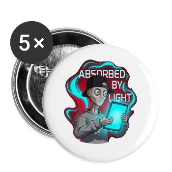 Fasziniert von einem Zombie-Bildschirm - Buttons groß 56 mm (5er Pack) - Weiß - Vorne