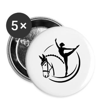 Pferdesport mit Leidenschaft - Buttons groß 56 mm (5er Pack) - Weiß - Vorne