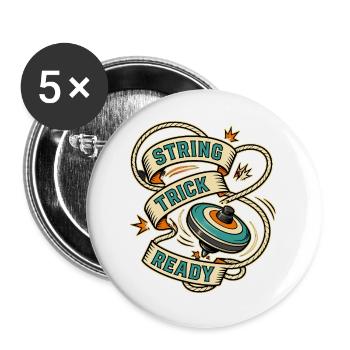 STRING TRICK READY - Buttons groß 56 mm (5er Pack) - Weiß - Vorne