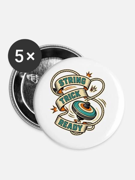 STRING TRICK READY - Buttons groß 56 mm (5er Pack) - Weiß