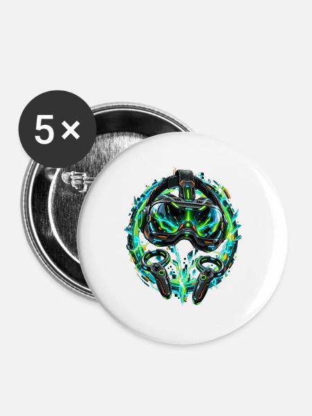 Neon-VR-Helm & Controller Fusion - Buttons groß 56 mm (5er Pack) - Weiß