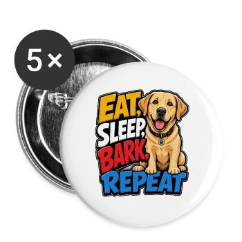 Labrador Retriever - Buttons groß 56 mm (5er Pack) - Weiß - Vorne