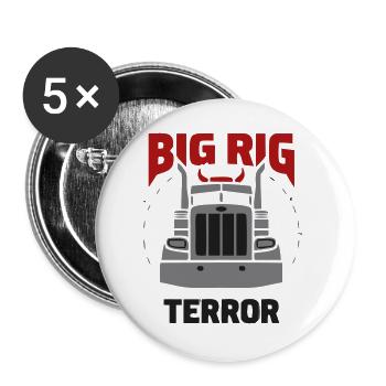 Trucker LKW Teufel Wappen - Buttons groß 56 mm (5er Pack) - Weiß - Vorne