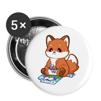 Kleiner Fuchs Puzzlevergnügen - Buttons groß 56 mm (5er Pack) - Weiß - Vorne