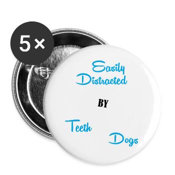 Zahnarzt - Buttons groß 56 mm (5er Pack) - Weiß - Vorne