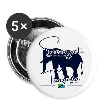 Serengeti National Park ElefantTanzania - Buttons groß 56 mm (5er Pack) - Weiß - Vorne