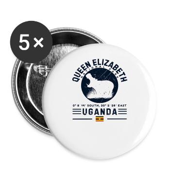 Queen Elizabeth National Park Uganda - Buttons groß 56 mm (5er Pack) - Weiß - Vorne