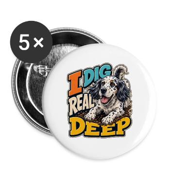 Englischer Zuspieler - Buttons groß 56 mm (5er Pack) - Weiß - Vorne