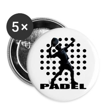 Padel - Buttons groß 56 mm (5er Pack) - Weiß - Vorne