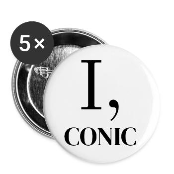 I, conic - ikonisch für Ikonen Geschenkidee lusti - Buttons groß 56 mm (5er Pack) - Weiß - Vorne