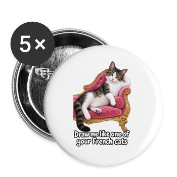 Zeichne mich - Buttons groß 56 mm (5er Pack) - Weiß - Vorne