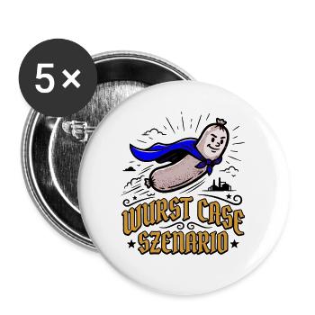 Wurst Case Szenario - Rette das Volksfest - Buttons groß 56 mm (5er Pack) - Weiß - Vorne