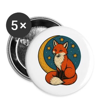 Sternenfuchs - Buttons groß 56 mm (5er Pack) - Weiß - Vorne