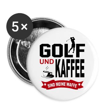 Golf Golfer Verein Golfspieler Verein Sport  - Buttons groß 56 mm (5er Pack) - Weiß - Vorne