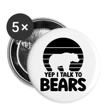 Bärensilhouette Statement - Buttons groß 56 mm (5er Pack) - Weiß - Vorne