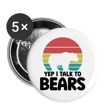 Bär Silhouette Statement - Buttons groß 56 mm (5er Pack) - Weiß - Vorne