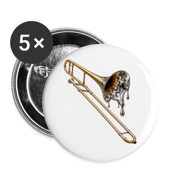Flüssige Quecksilberposaune - Buttons groß 56 mm (5er Pack) - Weiß - Vorne