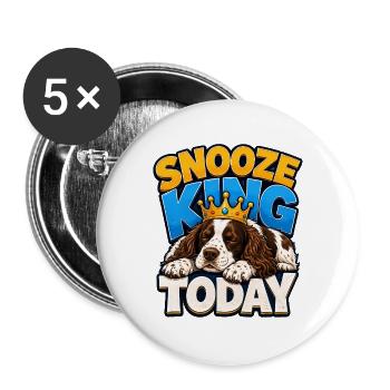 Englischer Springer-Spaniel - Buttons groß 56 mm (5er Pack) - Weiß - Vorne