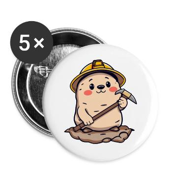Kleiner Bergmann - Buttons groß 56 mm (5er Pack) - Weiß - Vorne