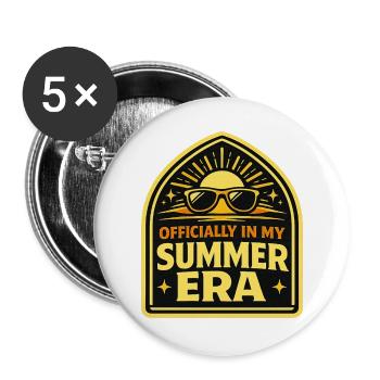 Officially In My Summer Era Lehrer Design - Buttons groß 56 mm (5er Pack) - Weiß - Vorne