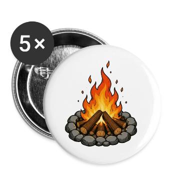 lagerfeuer - Buttons groß 56 mm (5er Pack) - Weiß - Vorne