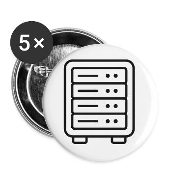 Server-Racklinien-Symbol - Buttons groß 56 mm (5er Pack) - Weiß - Vorne