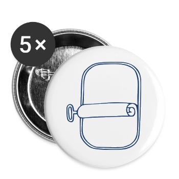 Fischdose Dose - Buttons groß 56 mm (5er Pack) - Weiß - Vorne