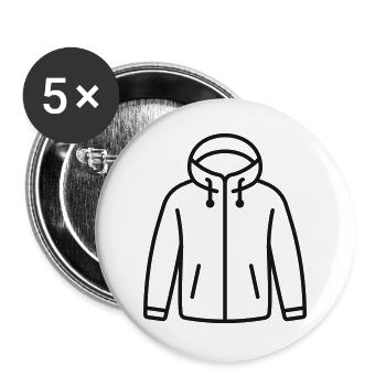 Shell Jacket Line Icon - Buttons groß 56 mm (5er Pack) - Weiß - Vorne