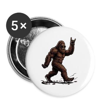 Bigfoot Rock And Roll Sasquatch Kryptidmusik - Buttons groß 56 mm (5er Pack) - Weiß - Vorne