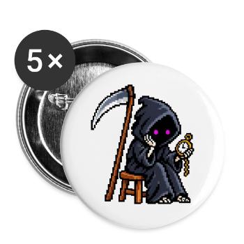 Sensenmann - Buttons groß 56 mm (5er Pack) - Weiß - Vorne
