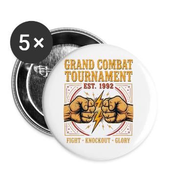 Grand Combat Tournament Mortal Edition - Buttons groß 56 mm (5er Pack) - Weiß - Vorne