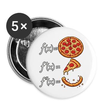 Mathe Ableitung - Buttons groß 56 mm (5er Pack) - Weiß - Vorne