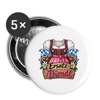Ersatz Dirndl Trachten Damen - Buttons groß 56 mm (5er Pack) - Weiß - Vorne