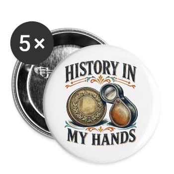 Münzsammeln Numismatiker Numismatik Münzsammler - Buttons groß 56 mm (5er Pack) - Weiß - Vorne
