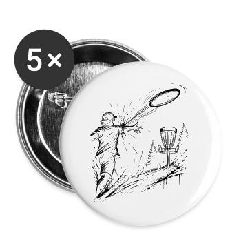 Discgolf - Buttons groß 56 mm (5er Pack) - Weiß - Vorne