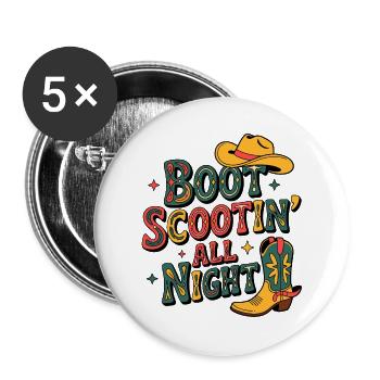 Western Line Dance - Buttons groß 56 mm (5er Pack) - Weiß - Vorne