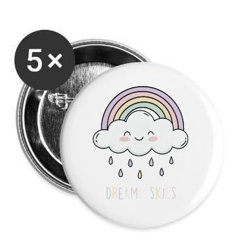 Dreamy Skies - Buttons groß 56 mm (5er Pack) - Weiß - Vorne