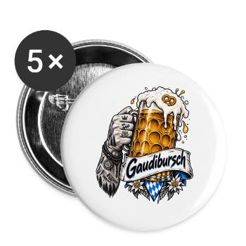 Gaudibursch Trachtenersatz - Buttons groß 56 mm (5er Pack) - Weiß - Vorne