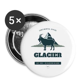 Glacier National Park Bergziege - Buttons groß 56 mm (5er Pack) - Weiß - Vorne