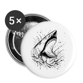 Hai - Buttons groß 56 mm (5er Pack) - Weiß - Vorne